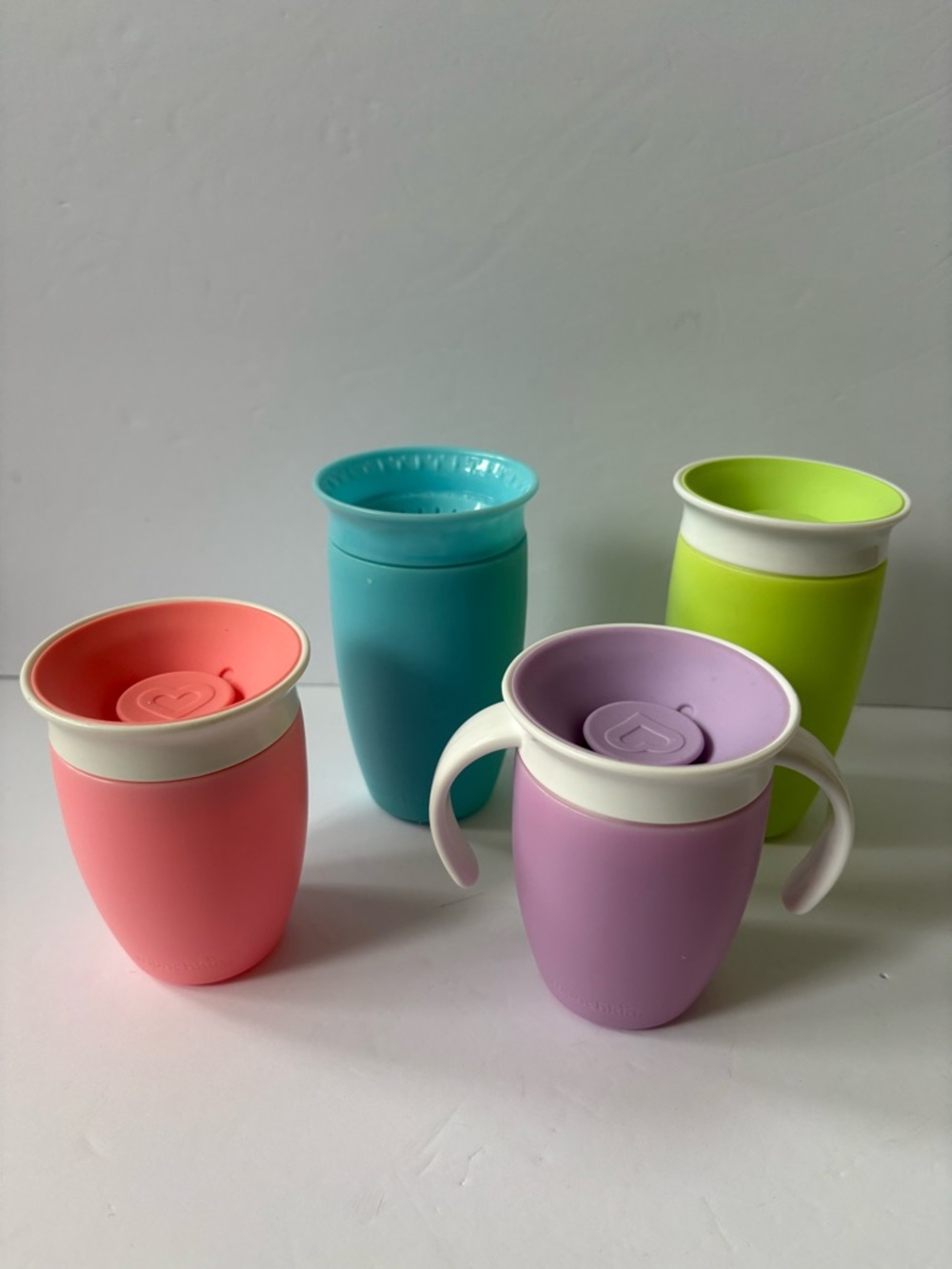 Lot Of 4 Munchkin Miracle 360 Trainer Cup 7oz Sippy 6 MonthOld Spoutless Variety